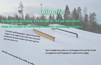 Allmøte i Turbofjøla torsdag 3 Februar klokka 19 på Streifinn