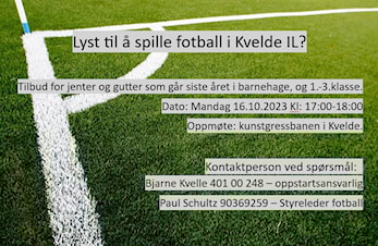Oppstart nye fotballag 16.10 kl 17-18