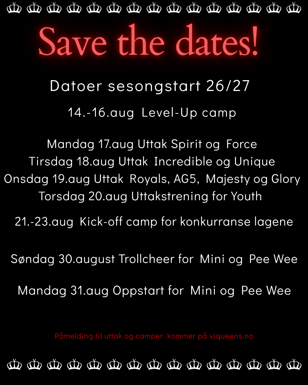 Save the dates!
