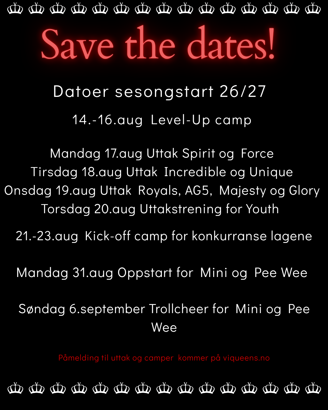 Save the dates!