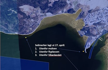 Seilmerker på plass i Stjørdalsfjorden