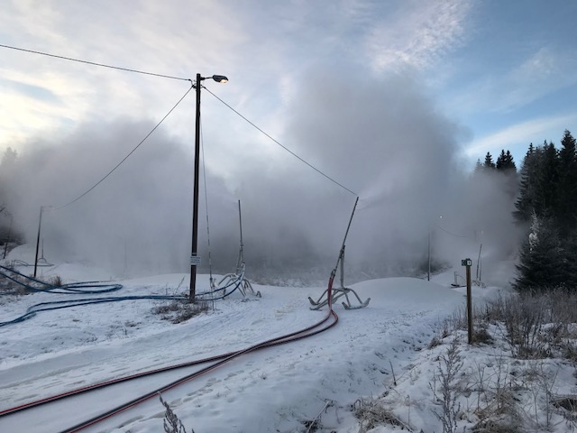 Det ble produsert litt snø i natt (lørdag til søndag)