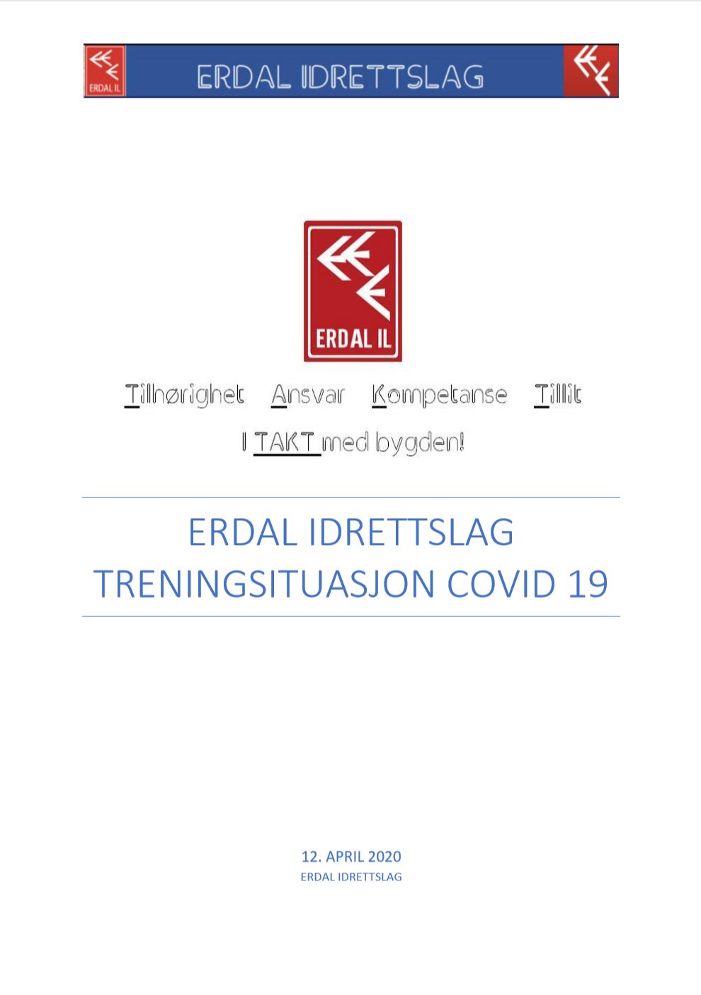 Treningsituasjon Covid-19