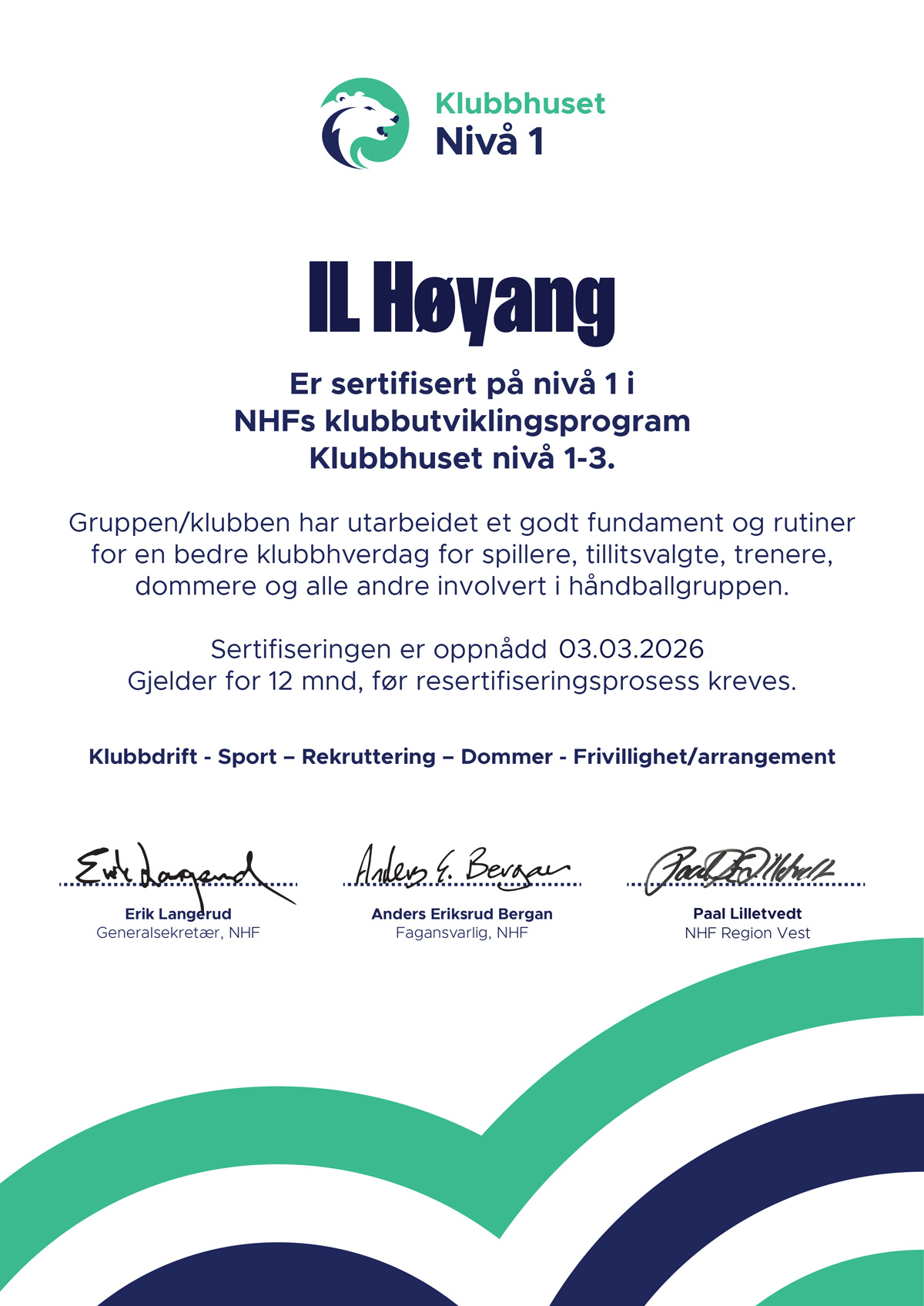 Historisk løft for idrettslaget – handballgruppa i mål med sertifisering