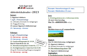 Aktivitetskalender 2023
