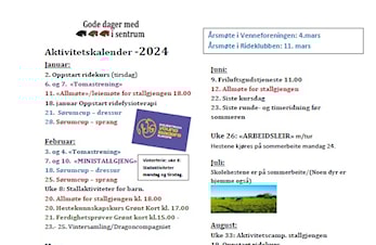 Aktivitetskalender for 2024