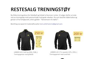 Restesalg på sylfrekt treningstøy - fortsatt litt igjen