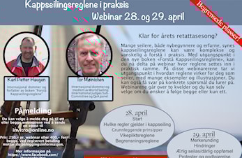 Webinar om Kappseilingsreglene - 28. og 29. april