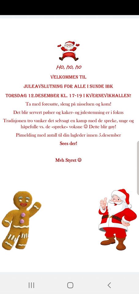 Velkommen til Juleavslutning 12. desember