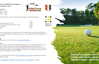 Veien til golf kurs 2022