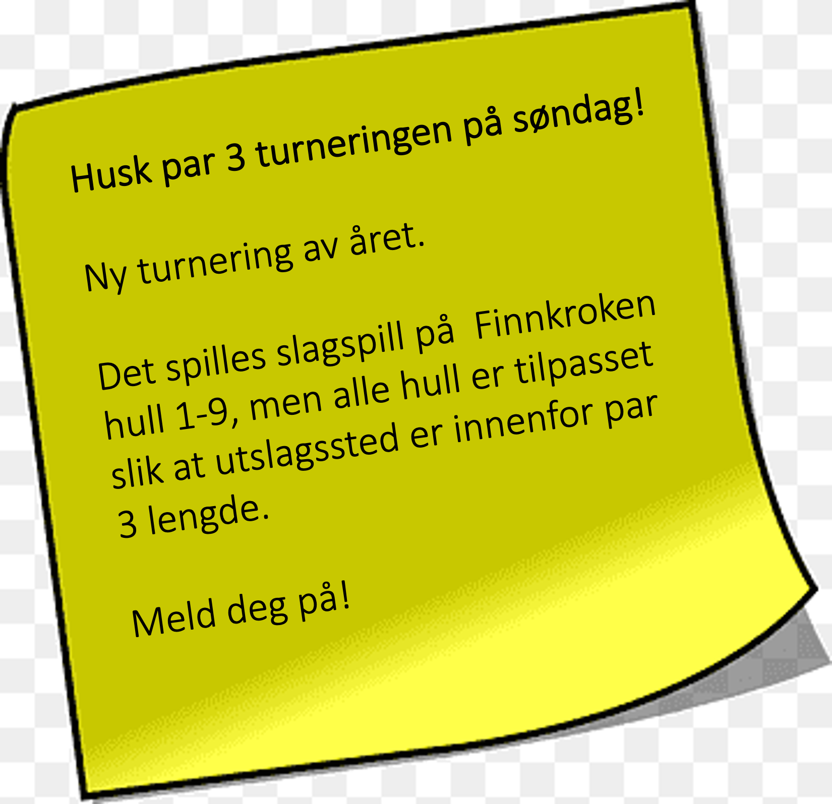 Par 3 turnering søndag 12. juni