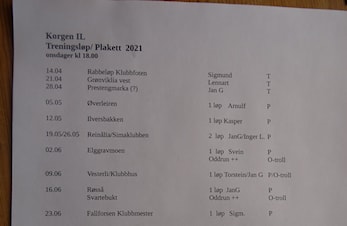 Terminliste orientering