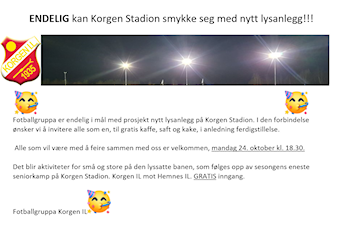 Velkommen til kakefest på Korgen Stadion