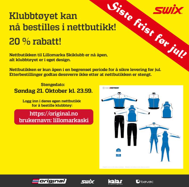 Bestilling av klubbtøy