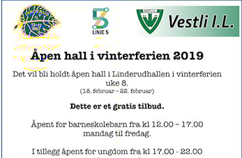 Åpen hall i vinterferien 2019