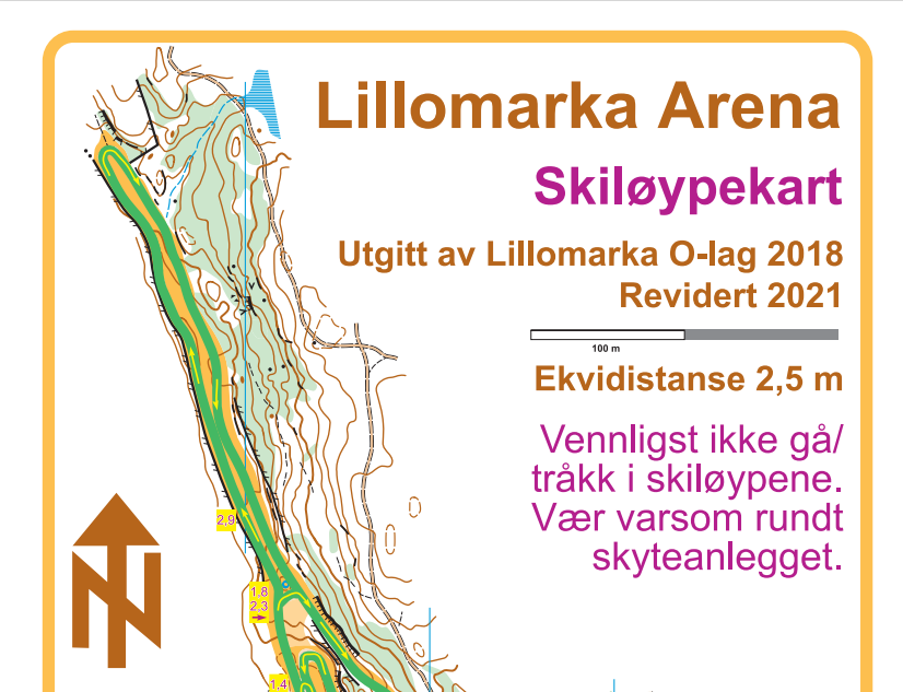 Skiløypekart Lillomarka arena (klikk for link)