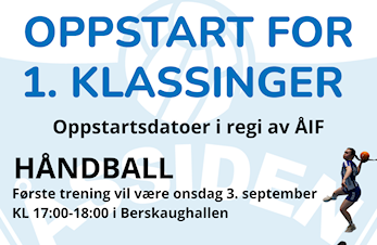 Oppstartsdatoer for 1. klassinger (2019-kull)