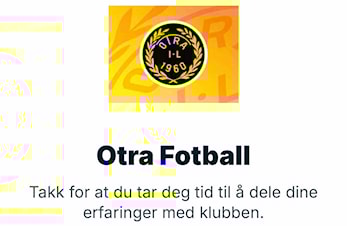 Kjære spiller, trener, foresatt eller annen person med tilknytning til Otra fotball - svar på spørreundersøkelsen!