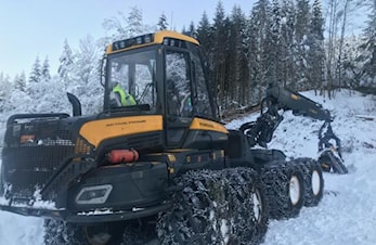Tømmerhogst i Evjemoen lysløype