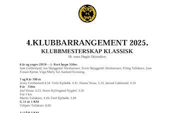 Klubbmesterskap i klassisk stil