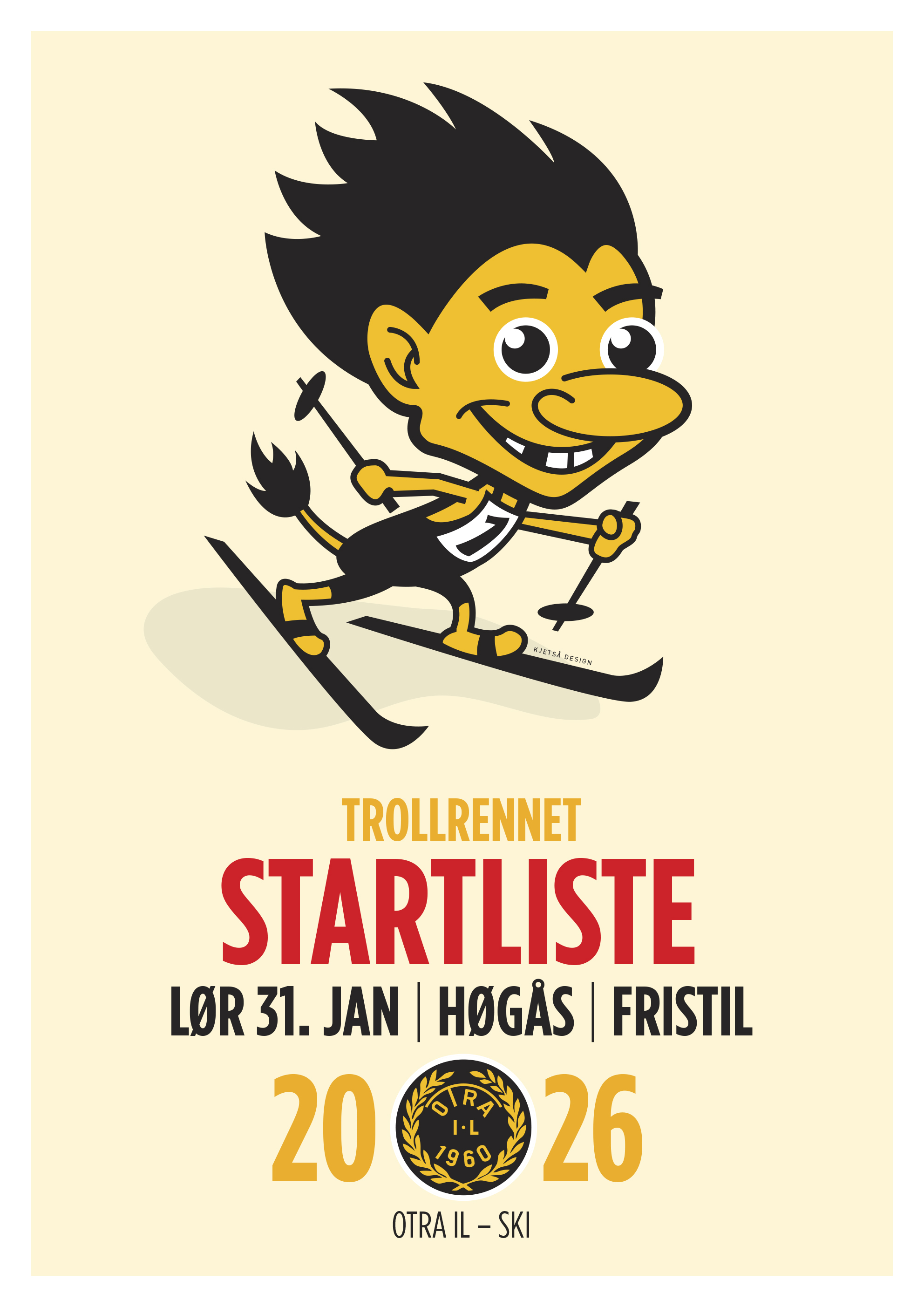 Trollrennet lørdag 31.januar - 66 stk påmeldt - Start lister klar