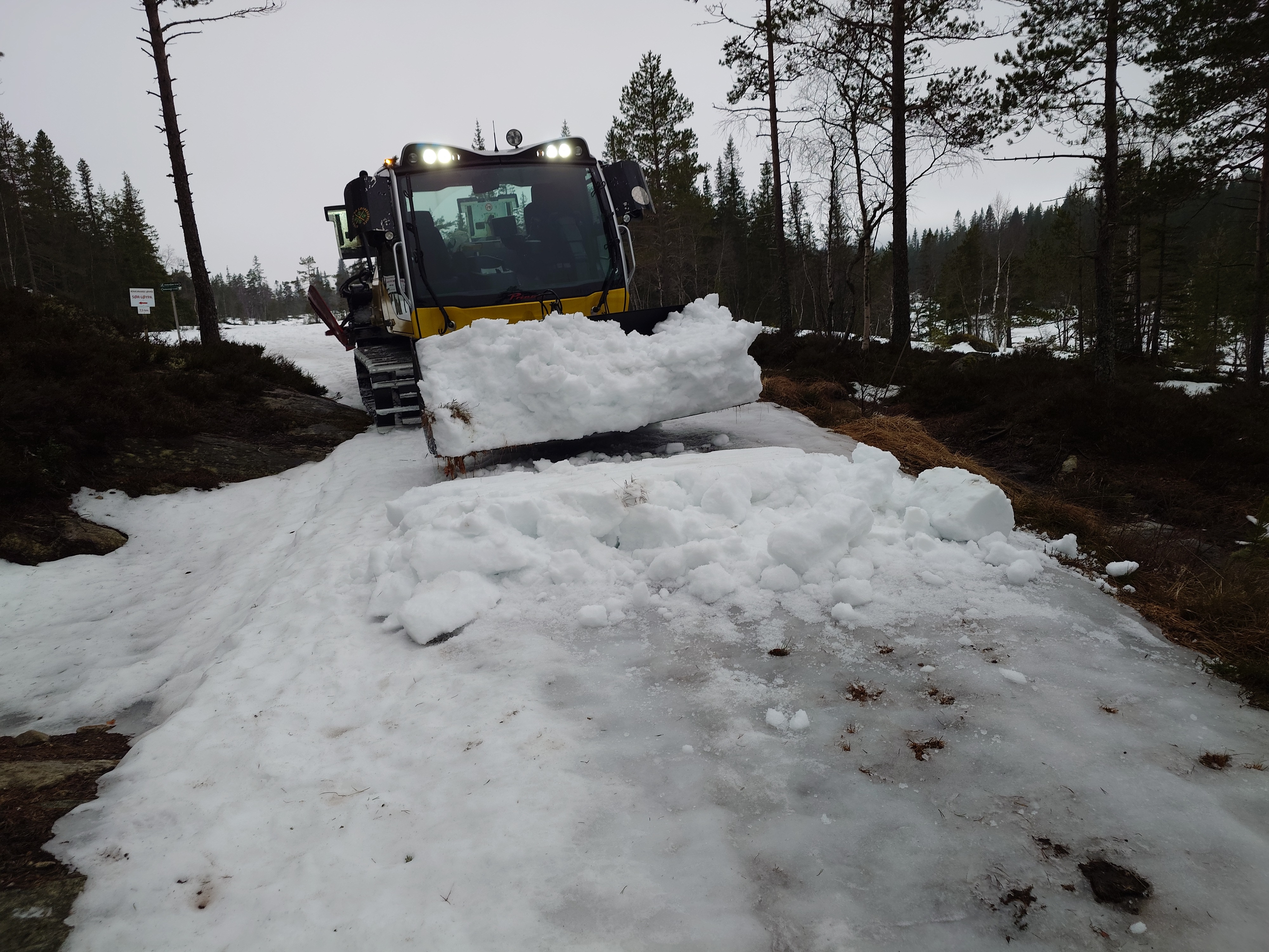 Det minker på snøen og virker som våren nærmer seg.