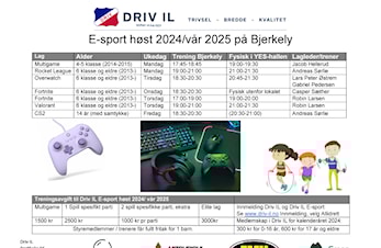 Timeplan høst 2024 / vår 2025