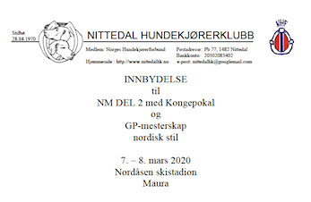 NM Del II (Kongepokal) og G/P-mesterskap - 7-8. Mars 2020