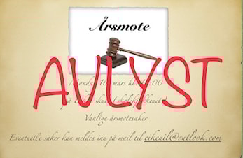 Årsmøtet er avlyst grunnet Coronaviruset