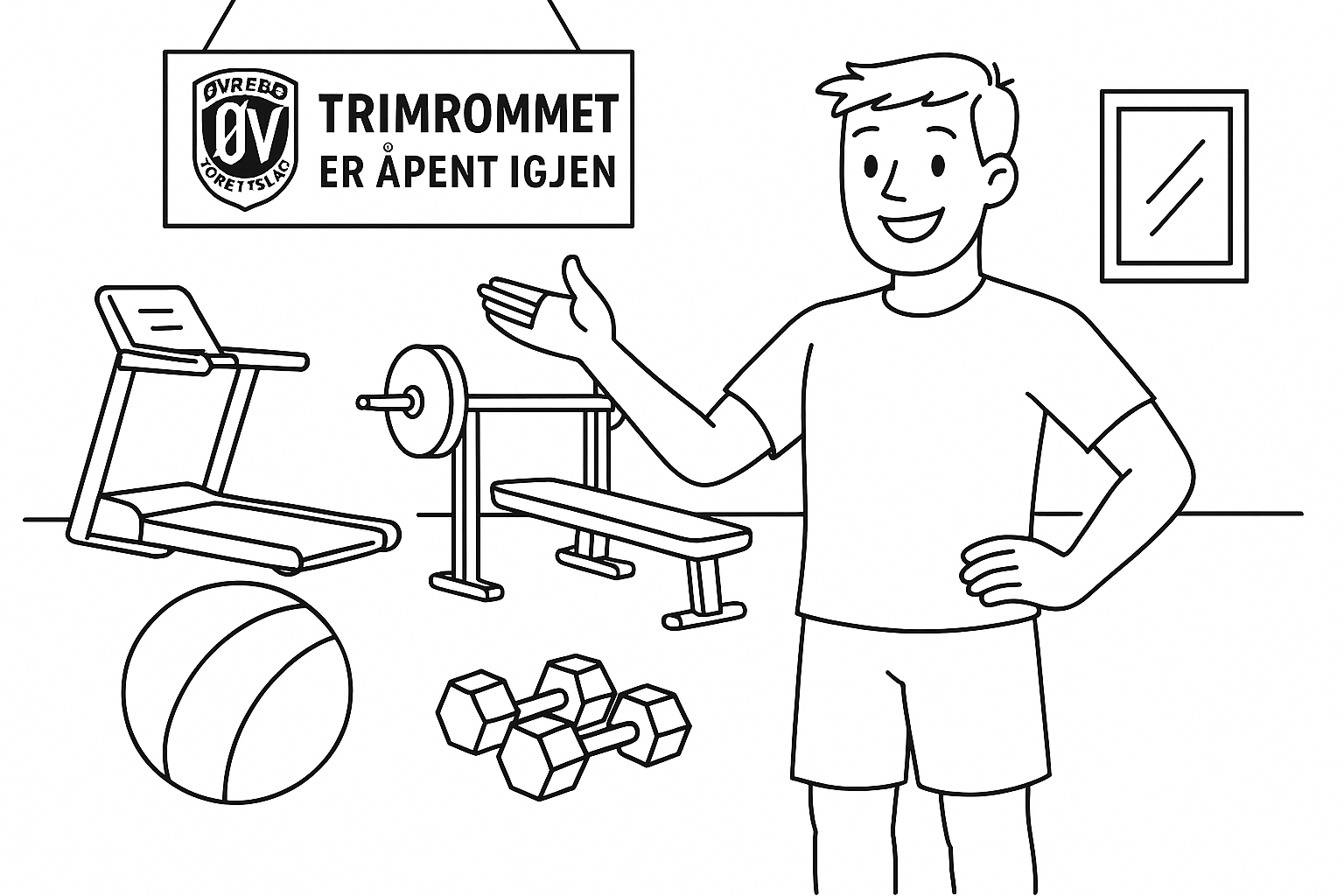 Treningsrommet er nå åpnet igjen.