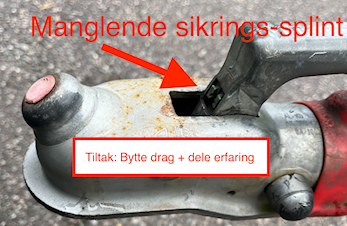 HMS-sak: Tilhenger løsnet