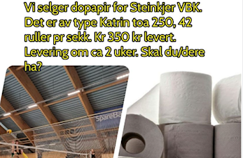 Vi selger dopapir til inntekt for klubben