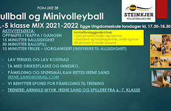 Oppstart uke 38, for Mini Mix 3.-5. klasse