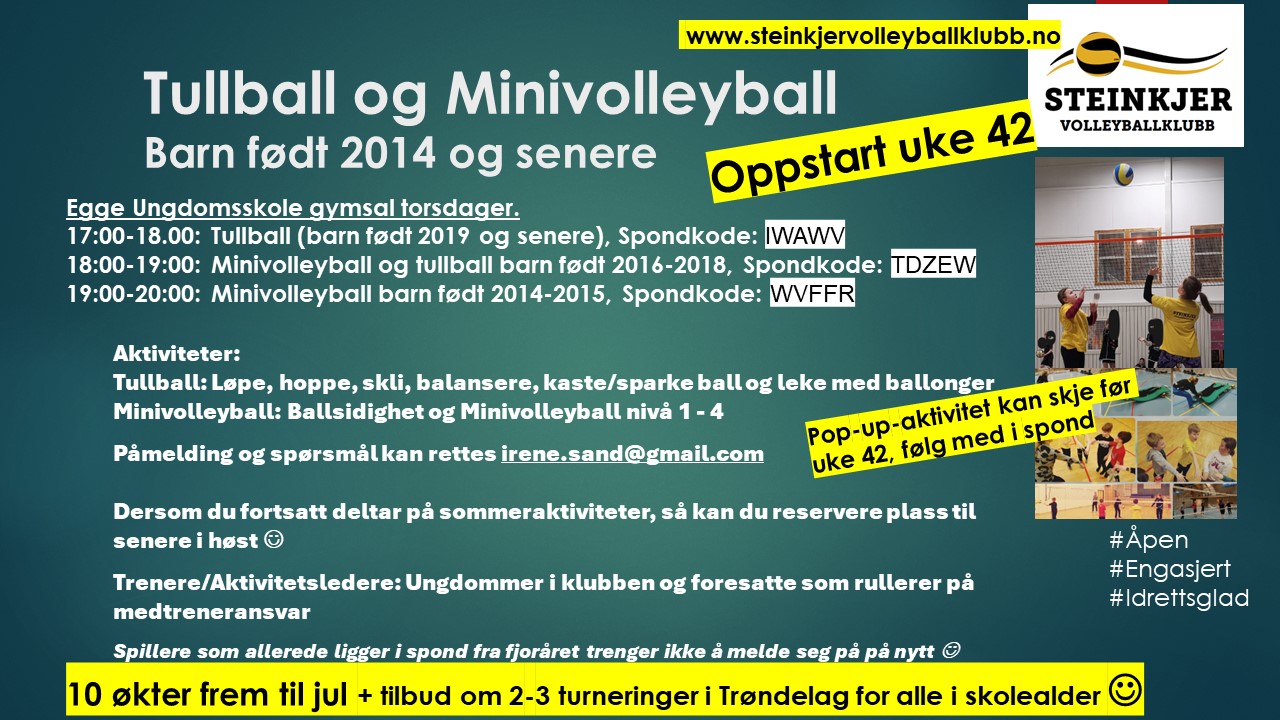 Oppstart all Minivolleyball i uke 42