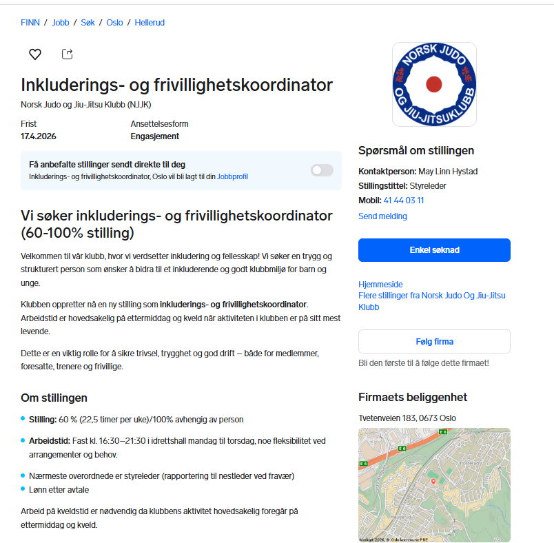 Image for NJJK utlyser ny stilling: Inkluderings- og frivillighetskoordinator