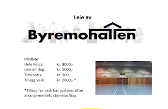 Vil du leie Byremohallen?