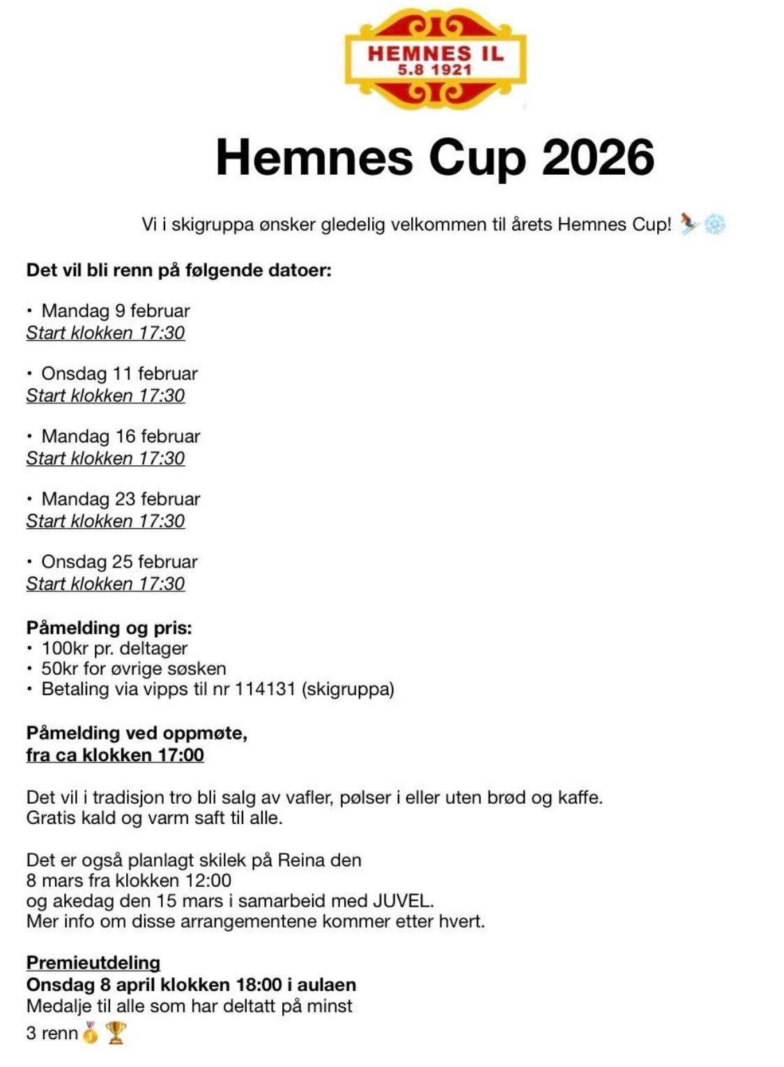 Hemnes Cup 2026