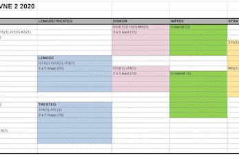 Tidsskjema seriestevne 2