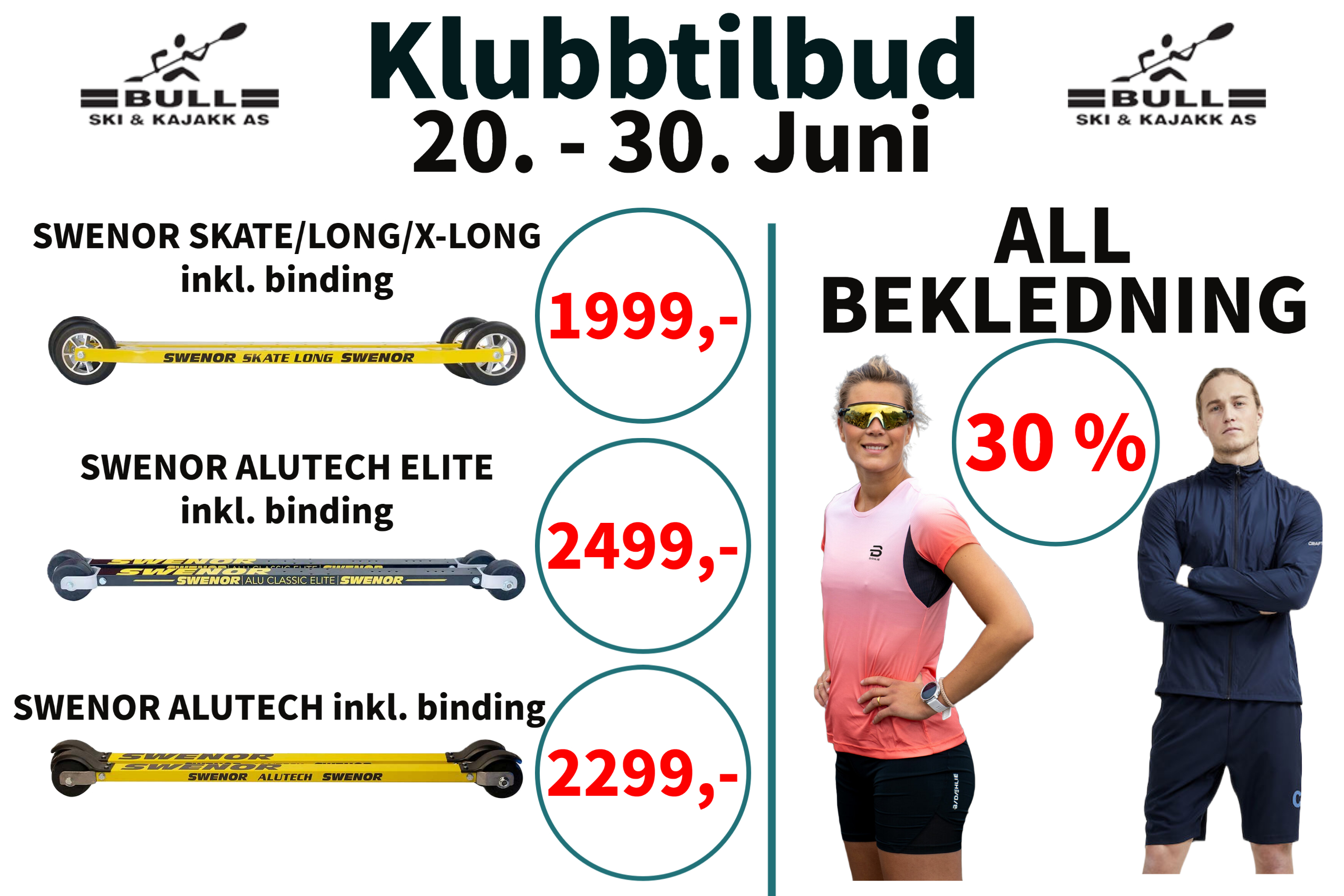 Klubbtilbud fra Bull Ski & Kajakk