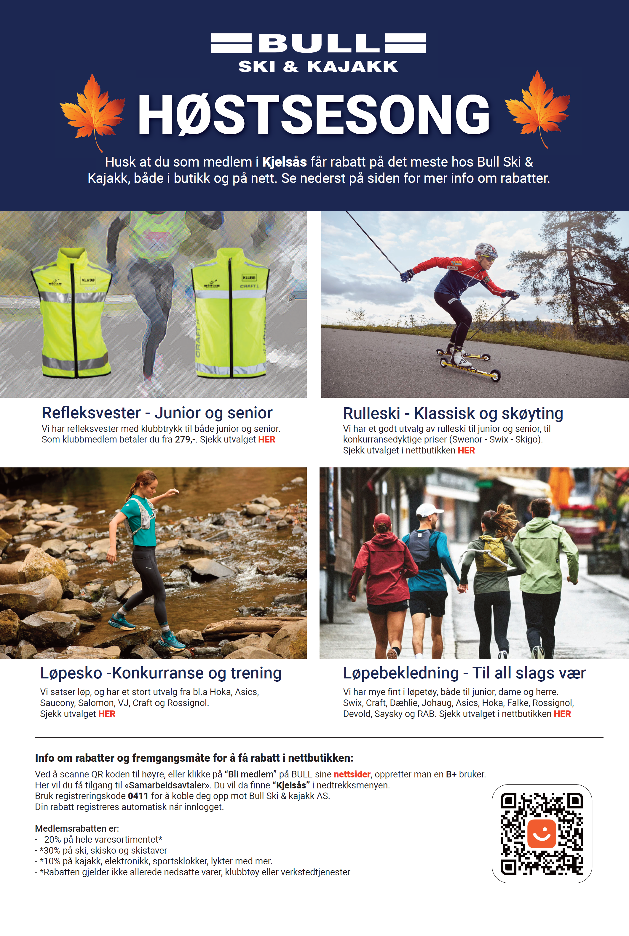 Informasjon om nettbutikk og rabatter hos Bull Ski &amp; Kajakk