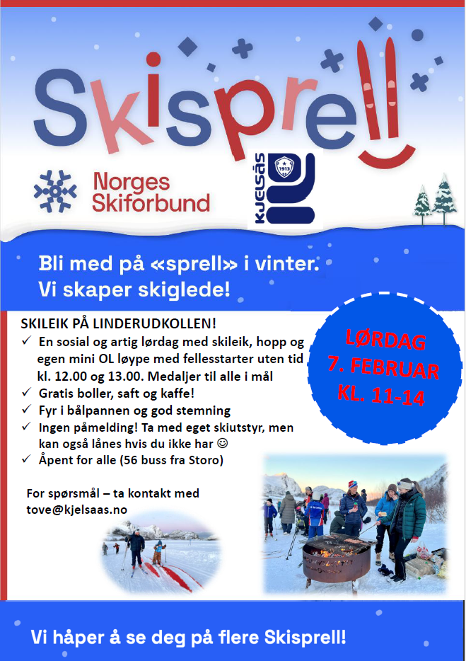 Velkommen til Skisprell på Linderudkollen lørdag 7. februar