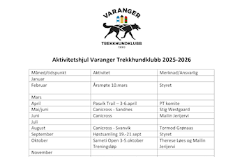 Aktivitetshjul for perioden 2025-2026