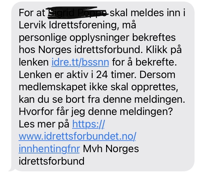 Medlemsregister - SMS / epost fra NIF