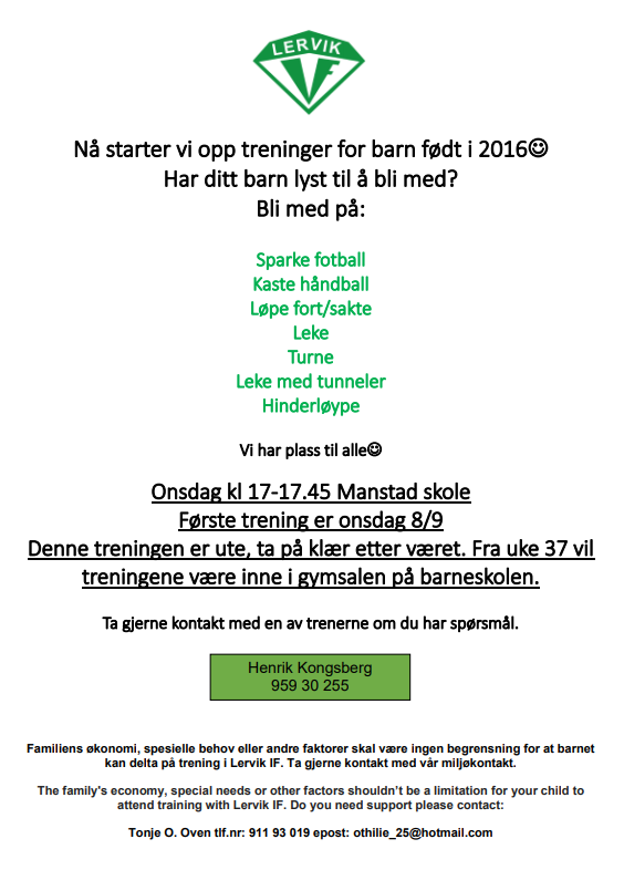 Nå starter endelig aktivitetstilbudet for 2016-årgangen!