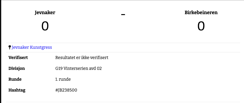 KAMP UTSATT - Dagens juniorkamp er utsatt pga. kulde