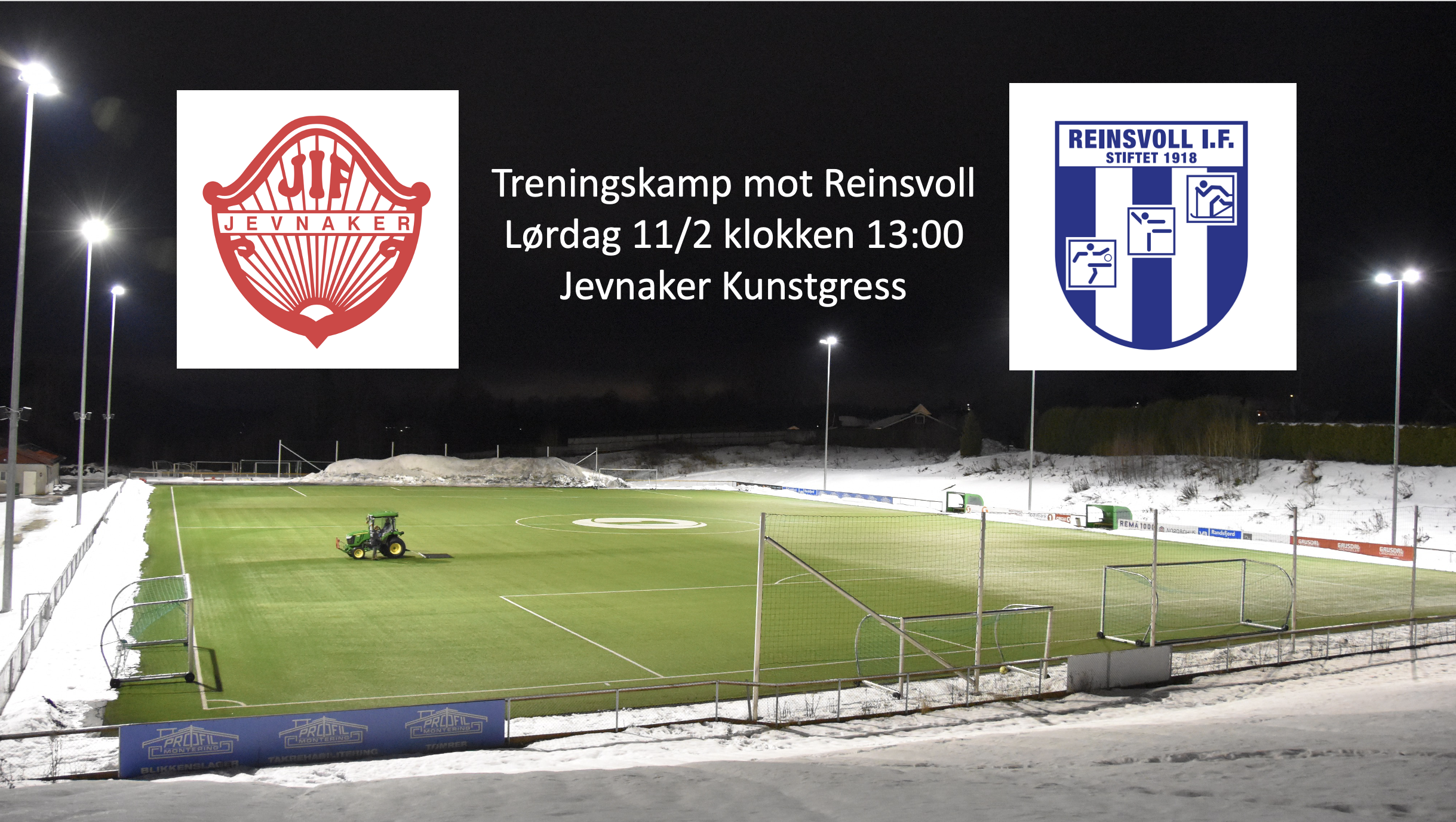 Treningskamp A-lag på lørdag