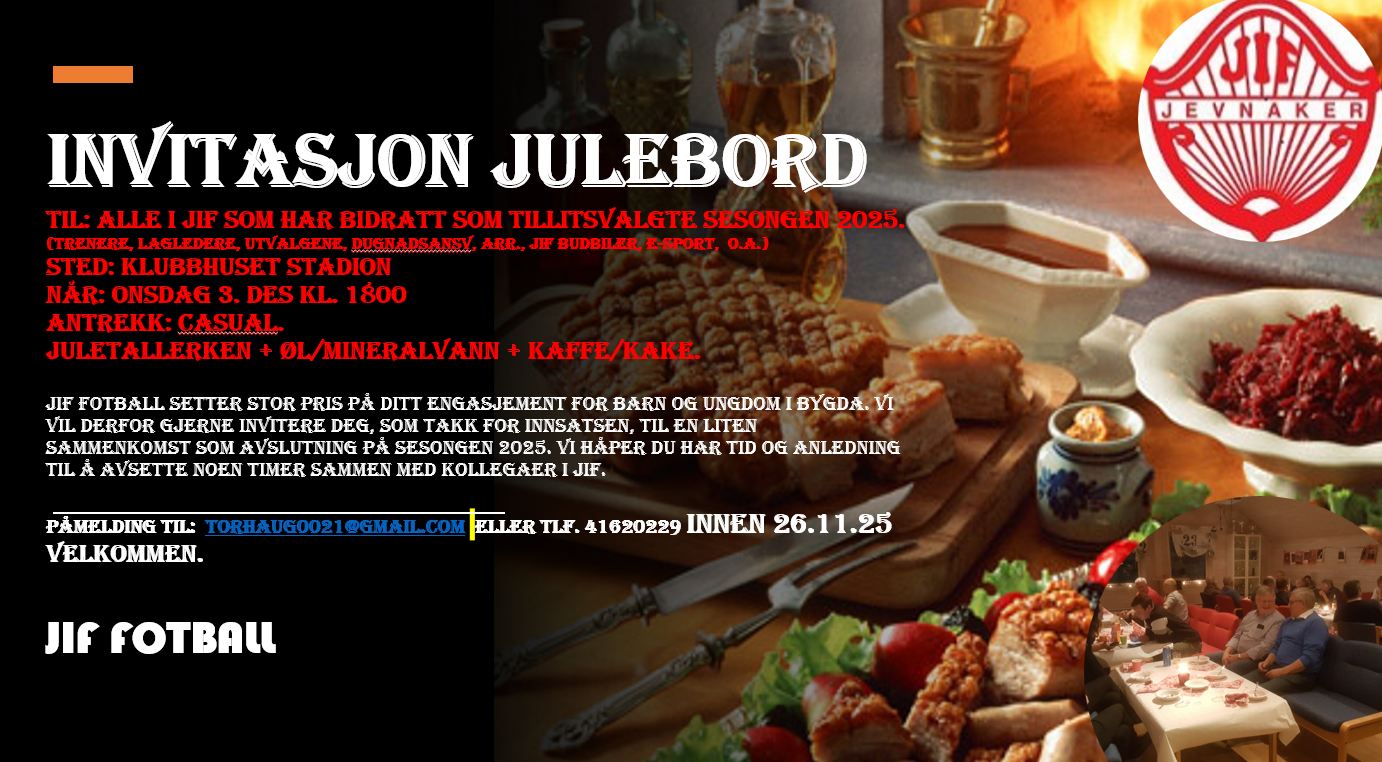 Velkommen til klubbens julebord 2025!