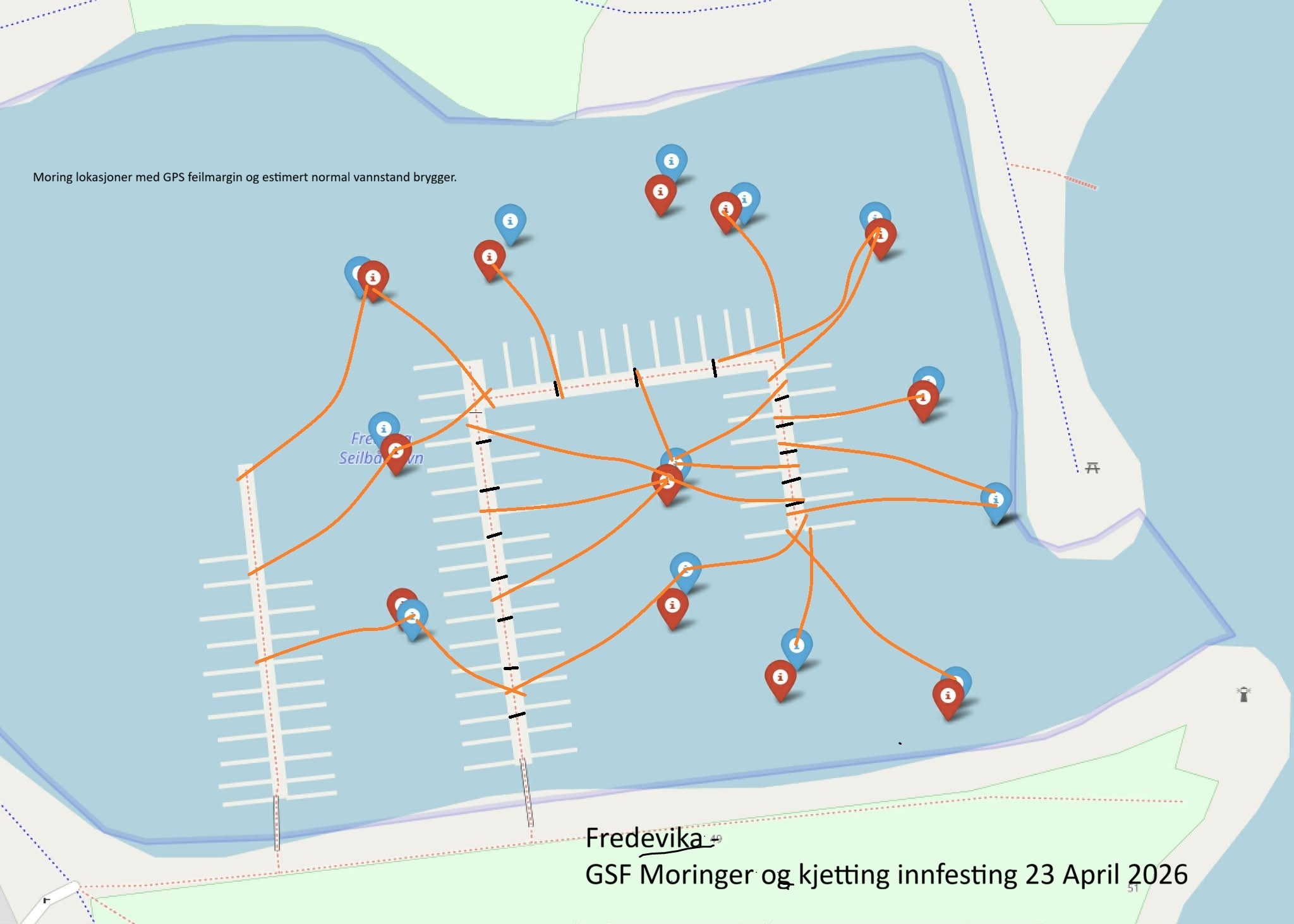 Image for Havneanlegg - moringskjettinger montert på Sebas og seilbrygga - snart klart til sesongen.
