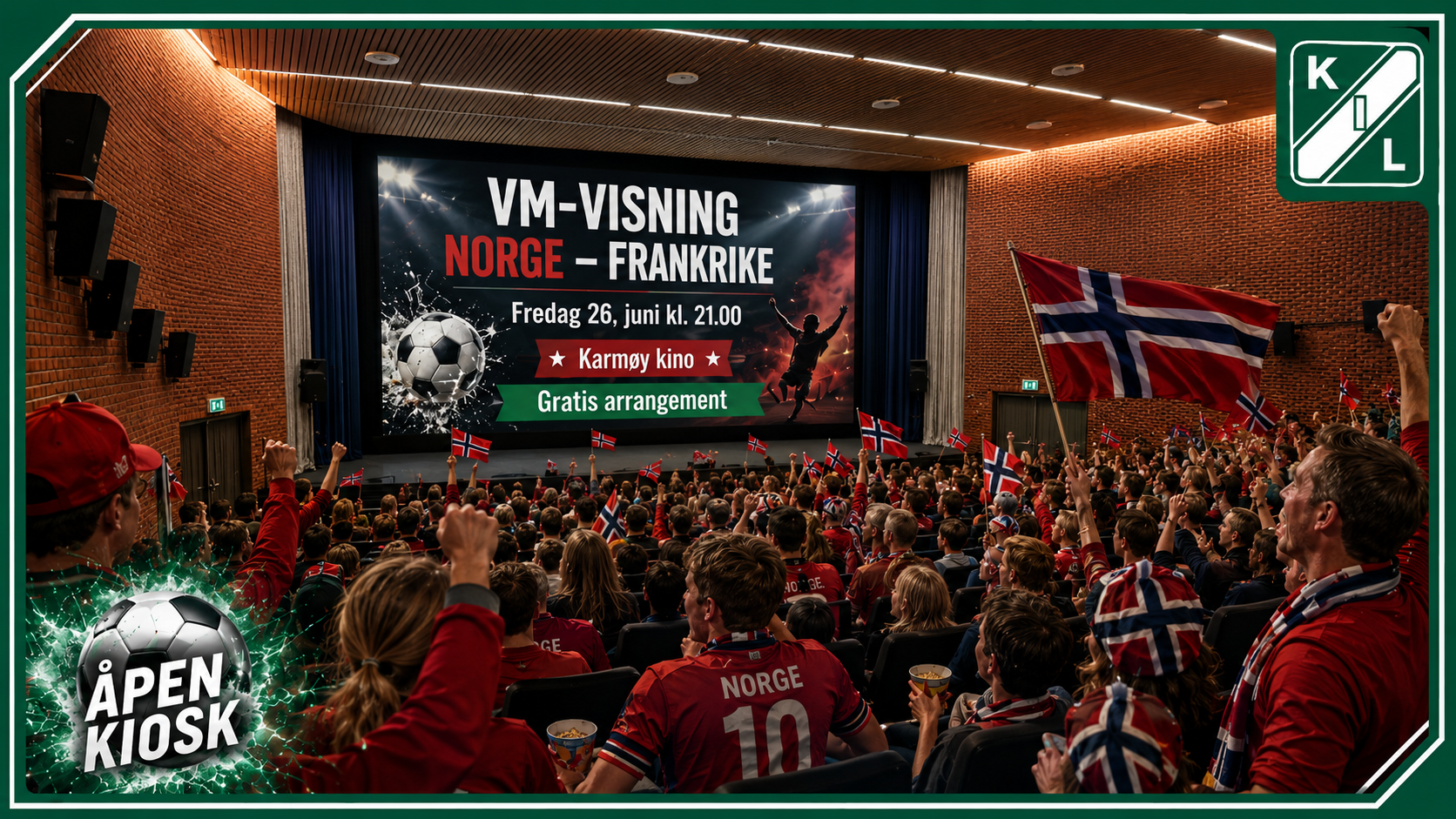VM-visning: Norge – Frankrike på storskjerm i Karmøy kino