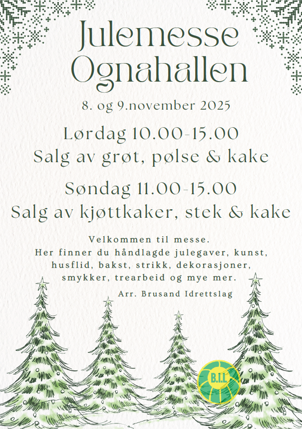 Julemesse I Ognahallen 8.-9. november 2025